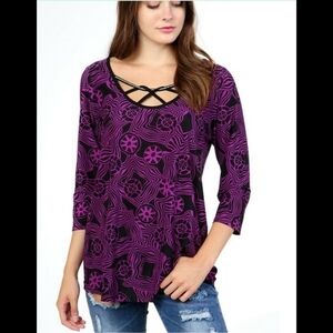 Blossoms by P purple blouse